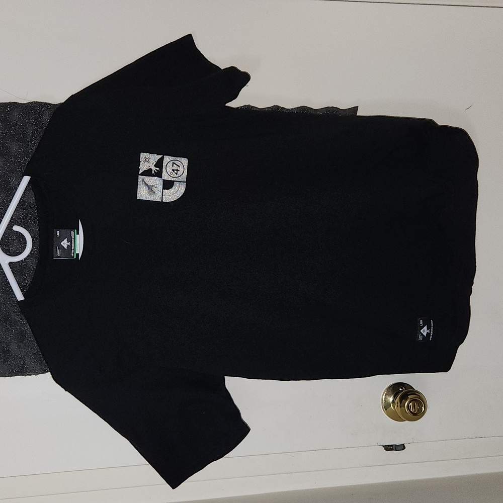 LRG Lifted Research Group Black Reflective Logo Crewneck T-Shirt Vintage Y2K